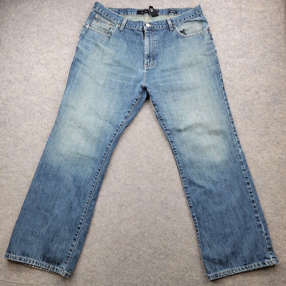 Calvin Klein Jeans Mens 38 Medium Blue Regular Bootcut Denim Pants CK Whisker